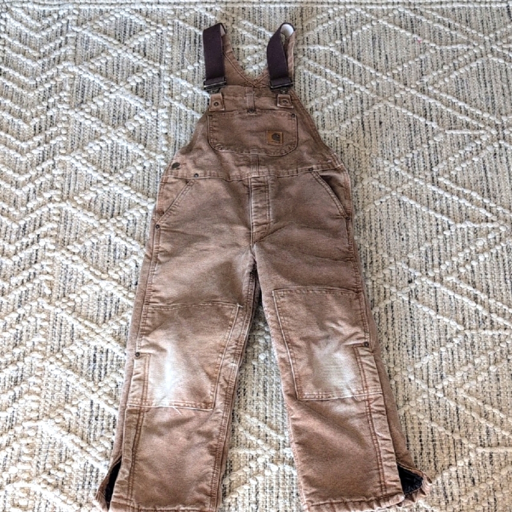 Carhartt Insulated Brown Overalls Youth Medium